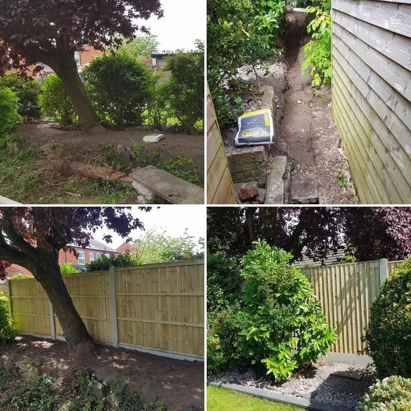 New concrete posts, gravel boards and tanalised fence panels