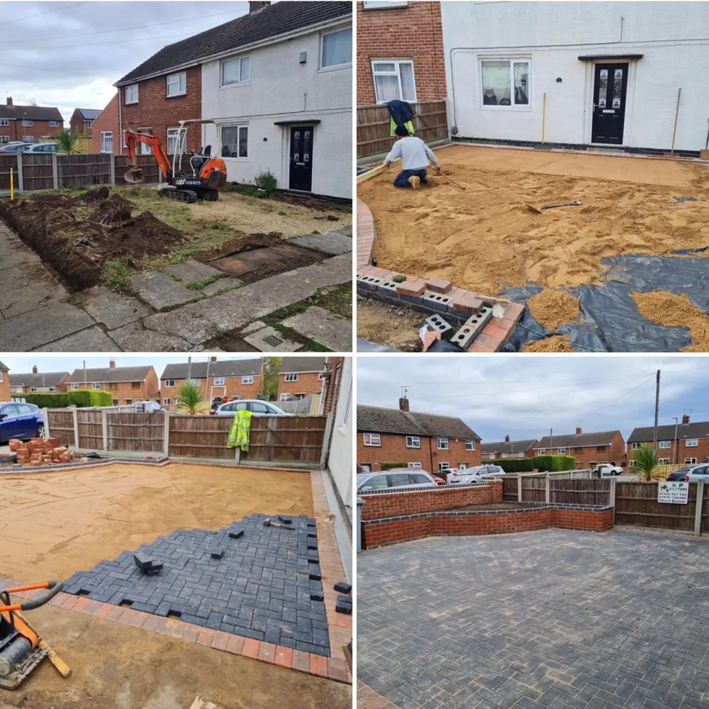 Front garden dug out and block paved