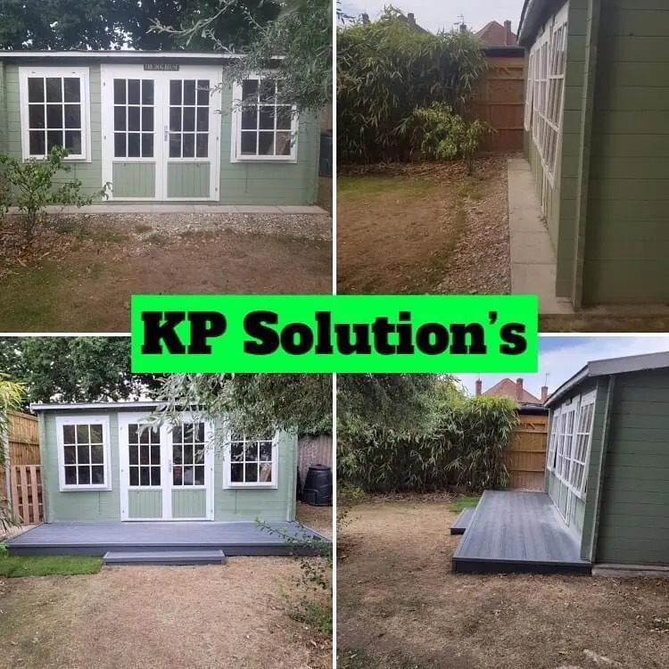 Membrane laid and new tanalised frame finished with grey composite decking